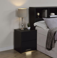 Load image into Gallery viewer, Coaster Westpark 2-drawer Nightstand LED Lights and USB Black