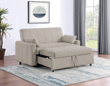 Load image into Gallery viewer, Coaster Portland Boucle Upholstered Sleeper Sofa Bed Latte