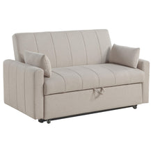 Load image into Gallery viewer, Coaster Portland Boucle Upholstered Sleeper Sofa Bed Latte