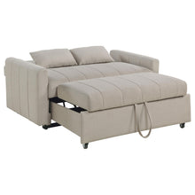 Load image into Gallery viewer, Coaster Portland Boucle Upholstered Sleeper Sofa Bed Latte