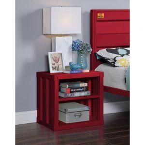 Acme Cargo Red Nightstand w/USB Port