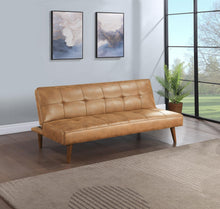 Load image into Gallery viewer, Coaster Jenson Upholstered Tufted Convertible Sofa Bed Saddle Brown