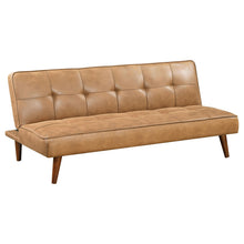 Load image into Gallery viewer, Coaster Jenson Upholstered Tufted Convertible Sofa Bed Saddle Brown