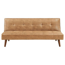 Load image into Gallery viewer, Coaster Jenson Upholstered Tufted Convertible Sofa Bed Saddle Brown