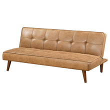 Load image into Gallery viewer, Coaster Jenson Upholstered Tufted Convertible Sofa Bed Saddle Brown