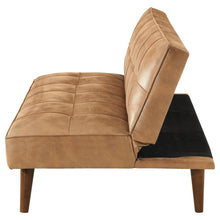 Load image into Gallery viewer, Coaster Jenson Upholstered Tufted Convertible Sofa Bed Saddle Brown