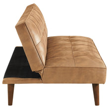 Load image into Gallery viewer, Coaster Jenson Upholstered Tufted Convertible Sofa Bed Saddle Brown