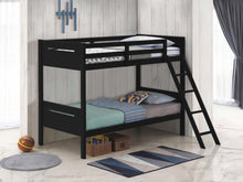 Load image into Gallery viewer, Coaster Littleton Wood Twin Over Twin Bunk Bed Black