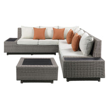 Load image into Gallery viewer, Acme Salena Patio Sectional Sofa W/4 Pillows &amp; Coffee Table