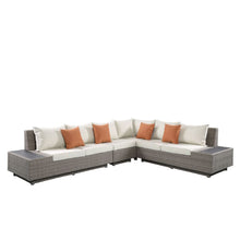 Load image into Gallery viewer, Acme Salena Patio Sectional Sofa W/4 Pillows &amp; Coffee Table