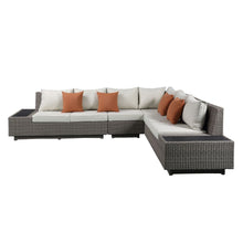 Load image into Gallery viewer, Acme Salena Patio Sectional Sofa W/4 Pillows &amp; Coffee Table
