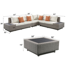 Load image into Gallery viewer, Acme Salena Patio Sectional Sofa W/4 Pillows &amp; Coffee Table