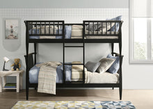 Load image into Gallery viewer, Coaster Abram Windsor Twin Over Twin Wood Bunk Bed with Ladder Black