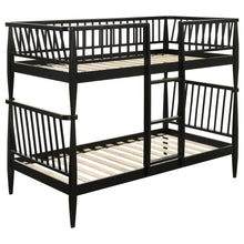 Load image into Gallery viewer, Coaster Abram Windsor Twin Over Twin Wood Bunk Bed with Ladder Black