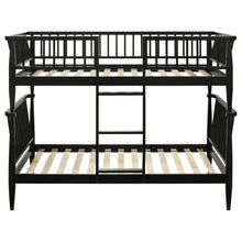 Load image into Gallery viewer, Coaster Abram Windsor Twin Over Twin Wood Bunk Bed with Ladder Black