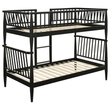 Load image into Gallery viewer, Coaster Abram Windsor Twin Over Twin Wood Bunk Bed with Ladder Black
