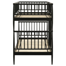 Load image into Gallery viewer, Coaster Abram Windsor Twin Over Twin Wood Bunk Bed with Ladder Black