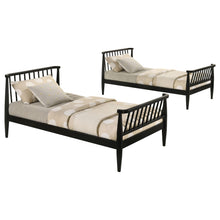 Load image into Gallery viewer, Coaster Abram Windsor Twin Over Twin Wood Bunk Bed with Ladder Black