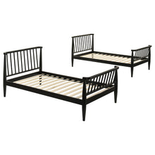 Load image into Gallery viewer, Coaster Abram Windsor Twin Over Twin Wood Bunk Bed with Ladder Black
