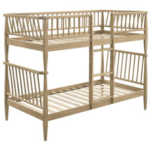 Load image into Gallery viewer, Coaster Abram Windsor Twin Over Twin Wood Bunk Bed with Ladder Almond