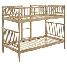 Load image into Gallery viewer, Coaster Abram Windsor Twin Over Twin Wood Bunk Bed with Ladder Almond