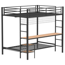Load image into Gallery viewer, Coaster Bettoni Metal Full Over Twin Workstation Bunk Bed Matte Black