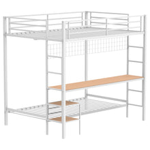Load image into Gallery viewer, Coaster Bettoni Metal Full Over Twin Workstation Bunk Bed Matte White
