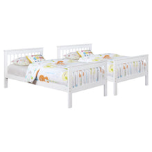 Load image into Gallery viewer, Coaster Chapman Wood Twin Over Twin Bunk Bed with Mattress White