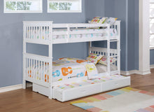 Load image into Gallery viewer, Coaster Chapman Wood Twin Over Twin Bunk Bed with Mattress White