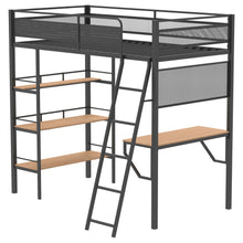 Load image into Gallery viewer, Coaster Campus Metal Twin Workstation Loft Bed with Desk Matte Black