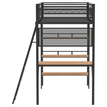 Load image into Gallery viewer, Coaster Campus Metal Twin Workstation Loft Bed with Desk Matte Black
