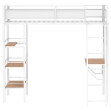 Load image into Gallery viewer, Coaster Campus Metal Twin Workstation Loft Bed with Desk Matte White