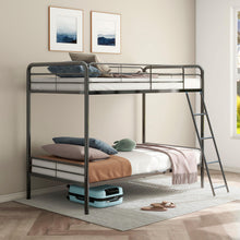 Load image into Gallery viewer, Coaster Carson Twin-Over-Twin Steel Bunk Bed with Angled Ladder Glossy Black