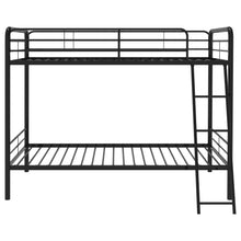Load image into Gallery viewer, Coaster Carson Twin-Over-Twin Steel Bunk Bed with Angled Ladder Glossy Black
