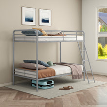 Load image into Gallery viewer, Coaster Carson Twin-Over-Twin Steel Bunk Bed with Angled Ladder Glossy Silver