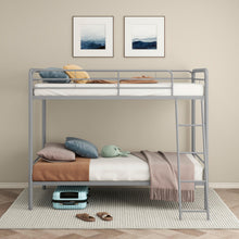 Load image into Gallery viewer, Coaster Carson Twin-Over-Twin Steel Bunk Bed with Angled Ladder Glossy Silver