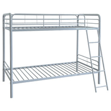 Load image into Gallery viewer, Coaster Carson Metal Twin Over Twin Bunk Bed Glossy Silver