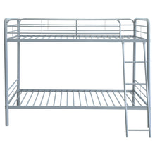 Load image into Gallery viewer, Coaster Carson Twin-Over-Twin Steel Bunk Bed with Angled Ladder Glossy Silver