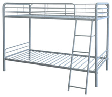 Load image into Gallery viewer, Coaster Carson Twin-Over-Twin Steel Bunk Bed with Angled Ladder Glossy Silver