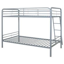 Load image into Gallery viewer, Coaster Carson Twin-Over-Twin Steel Bunk Bed with Angled Ladder Glossy Silver
