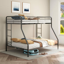 Load image into Gallery viewer, Coaster Carson Twin-Over-Full Steel Bunk Bed with Dual Ladders Glossy Black