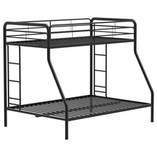 Load image into Gallery viewer, Coaster Carson Metal Twin Over Full Bunk Bed Glossy Black
