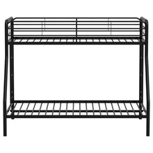 Load image into Gallery viewer, Coaster Carson Twin-Over-Full Steel Bunk Bed with Dual Ladders Glossy Black