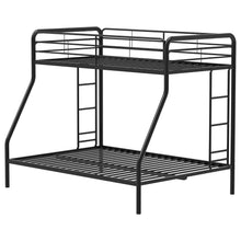 Load image into Gallery viewer, Coaster Carson Twin-Over-Full Steel Bunk Bed with Dual Ladders Glossy Black