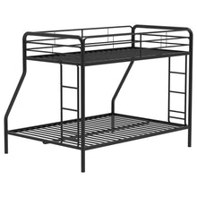 Load image into Gallery viewer, Coaster Carson Twin-Over-Full Steel Bunk Bed with Dual Ladders Glossy Black