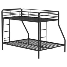 Load image into Gallery viewer, Coaster Carson Twin-Over-Full Steel Bunk Bed with Dual Ladders Glossy Black