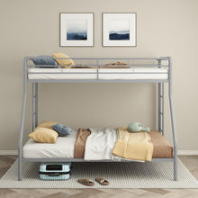 Load image into Gallery viewer, Coaster Carson Twin-Over-Full Steel Bunk Bed with Dual Ladders Glossy Silver