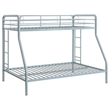 Load image into Gallery viewer, Coaster Carson Metal Twin Over Full Bunk Bed Glossy Silver