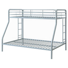 Load image into Gallery viewer, Coaster Carson Twin-Over-Full Steel Bunk Bed with Dual Ladders Glossy Silver