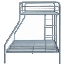 Load image into Gallery viewer, Coaster Carson Twin-Over-Full Steel Bunk Bed with Dual Ladders Glossy Silver